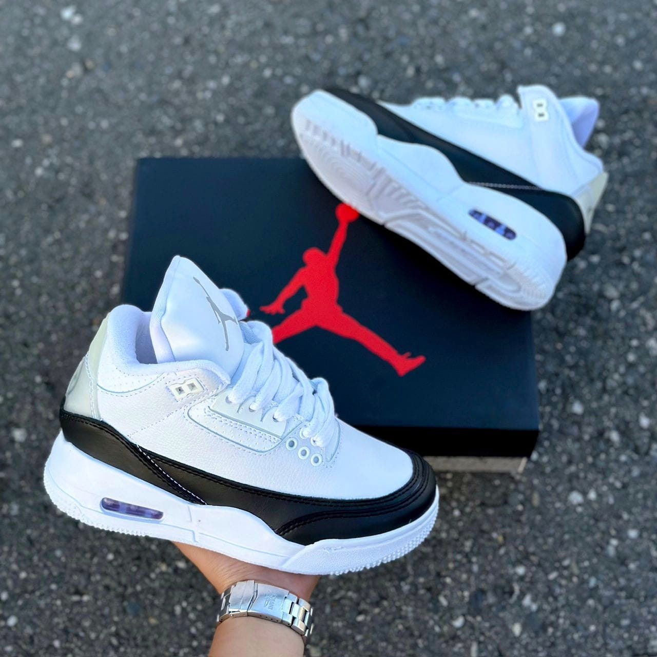 Botas Jordan Retro 3 Blanco negro